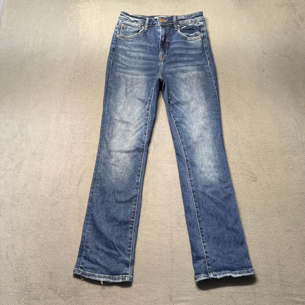 Risen Jeans Women’s Size 5/27 Mid Rise Straight Leg Blue Stretch Denim Casual